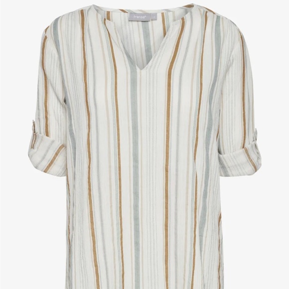 FRANSA Fanadja Blouse Cotton 3/4 Sleeves V Neck Size XL - Picture 5 of 15